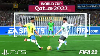 FIFA 22 | Brazil vs Argentina - World Cup Qatar 2022 Final | Penalty Shootout | PS5 4K