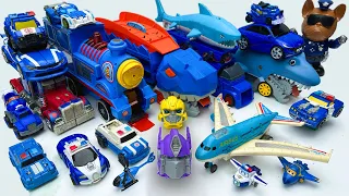 Fake?! Blue SHERIFF Labrador TRANSFORMERS | New Head BUMBLEBEE & DINOSAUR Storage Truck x THOMAS