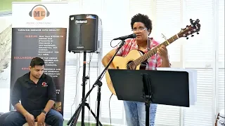 Autistic Performer Sings at Indoor Market (Sarasota Florida)