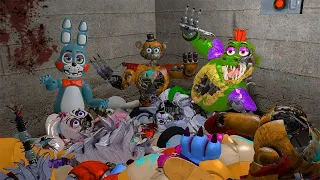 DESTROY MEGA PUNCH ALL GOLD GLAMROCK ANIMATRONICS In Garry's Mod! Five Nights at Freddy's