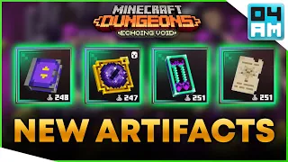 ALL NEW ARTIFACTS SHOWCASE & Where To Find Them in Minecraft Dungeons: Echoing Void DLC