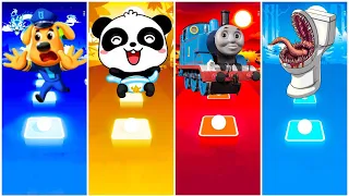 Sheriff Labrador vs Baby Bus vs Train Thomas vs Toilet Monster I Tiles Hop EDM Rush