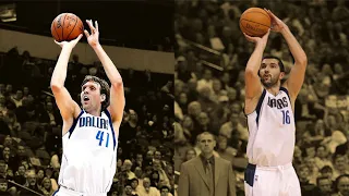 A Peja Stojakovic vs Dirk Nowitzki 3-point contest happened, and the result stunned the whole gym