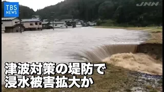 【現場から、】台風１９号災害、津波対策の堤防で浸水被害拡大か