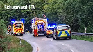 🚨🚒🚁 Schwerer Verkehrsunfall K6587 Bad Säckingen - 2 RTH und Feuerwehr im Einsatz - Live [06.09.2022]