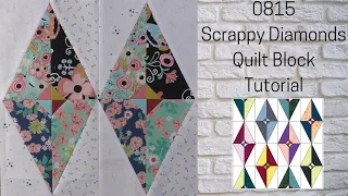 0815 Scrappy Diamonds Free Quilt Block Tutorial