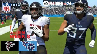 Madden 24 Atlanta Falcons vs Tennessee Titans Week 8 Full Simulation 2023 PS5 4K Game Play