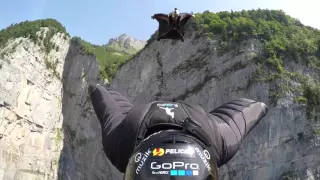 Jeb Corliss & Graham Dickinson Flying "The Crack" In Switzerland (Raw Video)