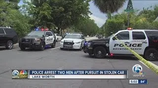 Police arrest two men after pursuit in stolen car