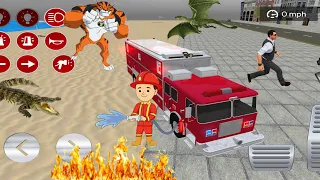 Real Fire Truck Driving Simulator #29   - Fire Fighting Game - Android Gameplay