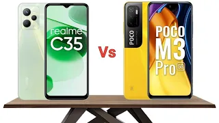 Realme c35 vs poco m3 pro 5g camera | Antutu benchmark | speed test | battery | charging | Display