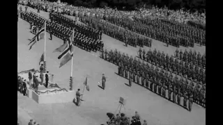 British, American and Soviet troops parade in Oslo after the German capitulation in 1945