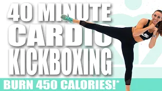 40 Minute CARDIO KICKBOXING WORKOUT! 🔥BURN 450 CALORIES!*🔥Sydney Cummings