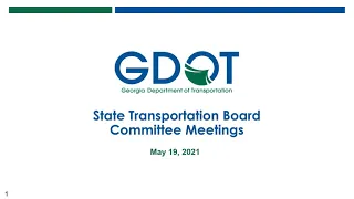 May 2021 State Transportation Board Committee Meeting