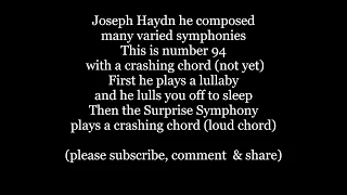 SURPRISE SYMPHONY 94 Joseph HAYDN Lyrics Words Text Trending Sing Along Music song Kettledrum­stroke