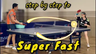 How to make Forehand Topspin Against Backspin with short pips super fast speed