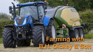 Square & Round Baling Silage - Farming with BH Dickey & Son Ballymena 2023 (4K)