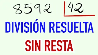 Cómo dividir sin resta entre dos cifras 8592 entre 42