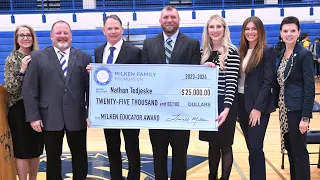 In Cody, WY, Nathan Tedjeske Celebrates #NationalPrincipalsDay with a $25K #MilkenAward (Camera 2)