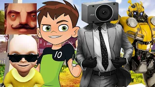 Hello Neighbor - My New Neighbor Bumblebee Ben10 The Baby In Yellow Speakerman Gameplay Walkthrough