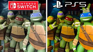Teenage Mutant Ninja Turtles Arcade Wrath of the Mutants PS5 vs Nintendo Switch Graphics Comparison