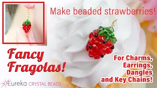 🍓 How to make Crystal Beaded Strawberries for earrings, charms, keychains, desk toys & more DIY 🍓
