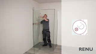 Flair -Renu Frameless Shower Enclosure -  Hinge Alcove Shower Door with Inline Panel
