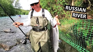 Fishing the RUSSIAN RIVER [fresh SOCKEYE SALMON in ALASKA!]