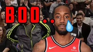 Fans give thunderous BOOS for Kawhi Leonard *clear audio at the end of the video*