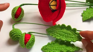 Crochet Poppy Leaf