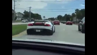 Lamborghini pickup on highway