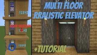 Minecraft Bedrock realistic Multi floor elevator tutorial (With Floor Selection)