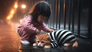 Sad Cat Story | Hungry Cat Go To Jail 💔| Rescued Kitten 🏫 😿 #cat #cute #catmemes