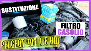 FILTRO GASOLIO PEUGEOT 207 SOSTITUZIONE in poco tempo e con poche decine di euro!