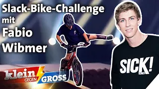 Mit Bike auf Slackline balancieren: Trial-Profi Fabio Wibmer vs. Victor (10) | Klein gegen Groß