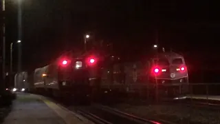 2 Trains. 2 Marker Light Shows. 1 Race Into Boston. Amtrak 448 and Mbta