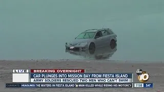 Car plunges into Mission Bay from Fiesta Island