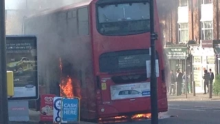 London bus explode in Wallington