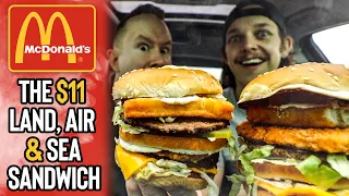 Eating the $11 Land, Air & Sea Sandwich from McDonald's "Hacks" Menu