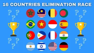 16 Countries Elimination Marble Race with 15 legs in Algodoo #3