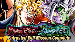 OOF - ENTRUSTED WILL MISSION COMPLETE VS. DIVINE WRATH AND MORTAL WILL STAGE 8! (DBZ: Dokkan Battle)