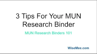 3 Tips For Your Model United Nations Research Binder