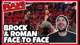 Reaction | BROCK LESNAR & ROMAN REIGNS Meet Before Greatest Royal Rumble | WWE RAW April 23, 2018