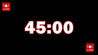 45 Minutes Timer Countdown with Alarm Sound | Digital Clock | 45  min Timer & Alarm