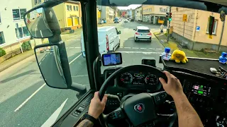 POV Truck Driving 🇩🇪 Scania R500 Highest Germany Mountains ASMR 4k New Gopro