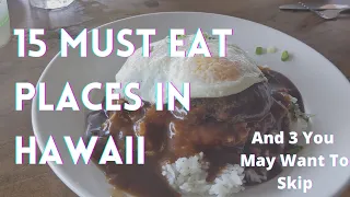 MUST EAT PLACES IN HAWAII - 15 Top places to eat on Hawaii-  Tacos, Poke, Moco Loco, Pizza