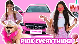 BUYING AND EATING ONLY PINK CHALLENGE! JASMEANA IN CHARGE FOR 24 HOURS!! GONE WRONG***