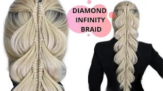 How To DIAMOND Shape Infinity Braid By Sandi Monzon || INSTAGRAM HAIRSTYLES #hair #braid #hairstyle