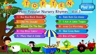 Top 10 - Ten Most Popular Nursery Rhymes Collection Vol. 1 with Lyrics