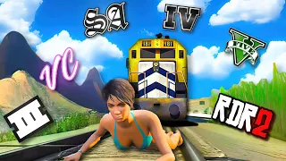 *VERY BRUTAL*😡 People vs Train in GTA & RDR Games